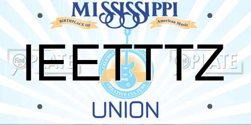 IEETTTZ Mississippi License Plate