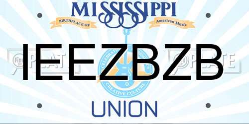 IEEZBZB Mississippi License Plate
