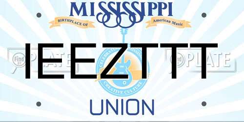 IEEZTTT Mississippi License Plate