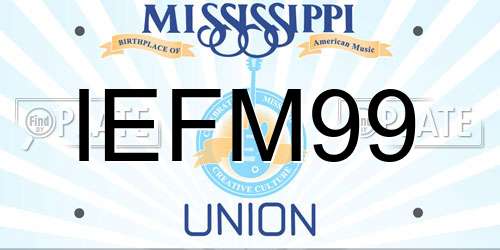 IEFM99 Mississippi License Plate