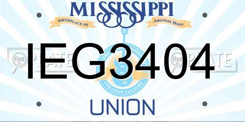 IEG3404 Mississippi License Plate