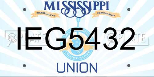 IEG5432 Mississippi License Plate