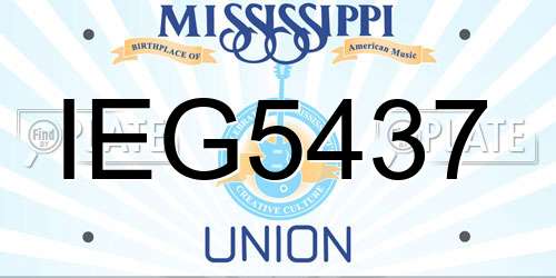 IEG5437 Mississippi License Plate