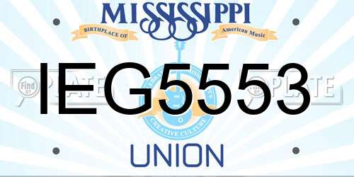 IEG5553 Mississippi License Plate