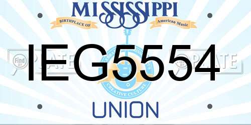 IEG5554 Mississippi License Plate