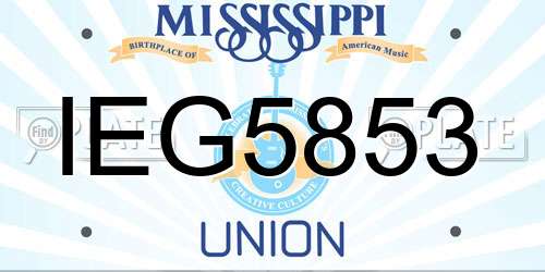 IEG5853 Mississippi License Plate