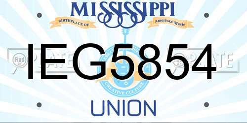 IEG5854 Mississippi License Plate