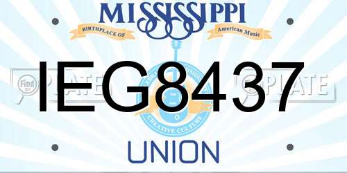IEG8437 Mississippi License Plate