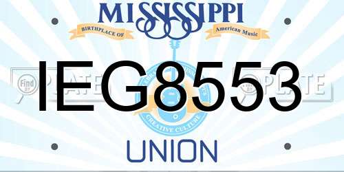 IEG8553 Mississippi License Plate