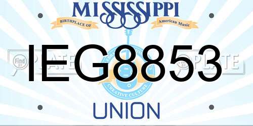 IEG8853 Mississippi License Plate