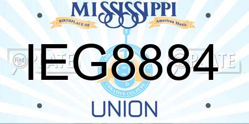 IEG8884 Mississippi License Plate
