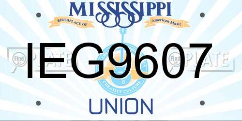 IEG9607 Mississippi License Plate
