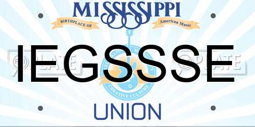 IEGSSSE Mississippi License Plate