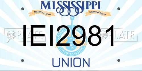 IEI2981 Mississippi License Plate