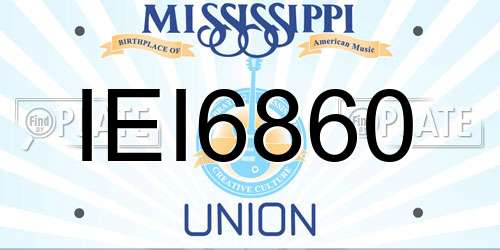 IEI6860 Mississippi License Plate