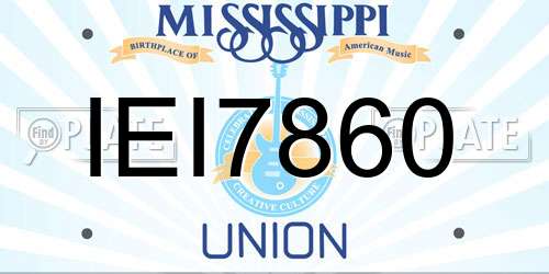 IEI7860 Mississippi License Plate