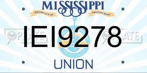 IEI9278 Mississippi License Plate