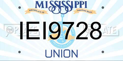 IEI9728 Mississippi License Plate