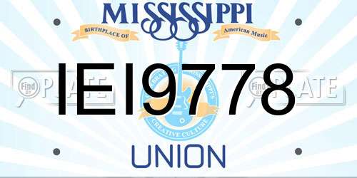 IEI9778 Mississippi License Plate