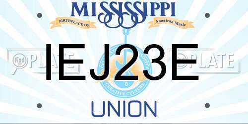 IEJ23E Mississippi License Plate