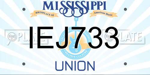 IEJ733 Mississippi License Plate