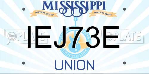IEJ73E Mississippi License Plate