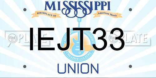 IEJT33 Mississippi License Plate