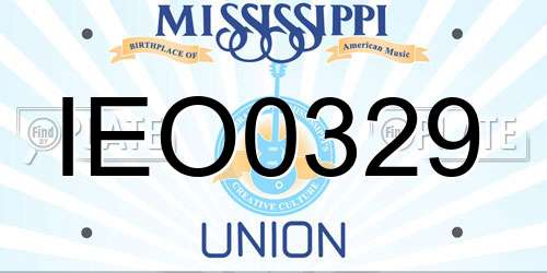 IEO0329 Mississippi License Plate