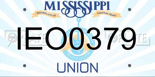 IEO0379 Mississippi License Plate