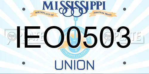 IEO0503 Mississippi License Plate