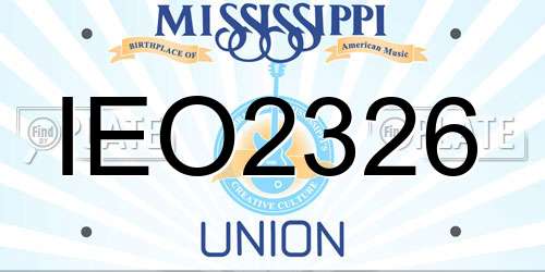 IEO2326 Mississippi License Plate