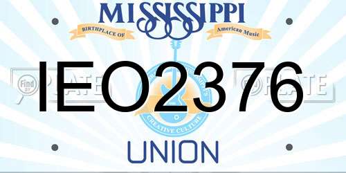 IEO2376 Mississippi License Plate