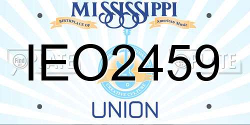 IEO2459 Mississippi License Plate
