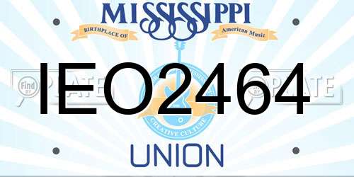 IEO2464 Mississippi License Plate