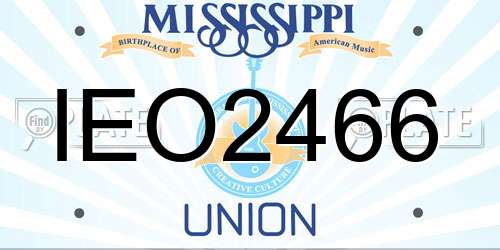 IEO2466 Mississippi License Plate