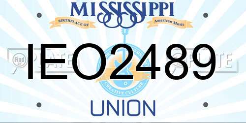IEO2489 Mississippi License Plate