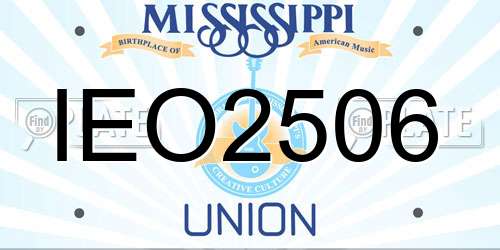 IEO2506 Mississippi License Plate