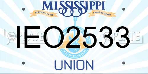 IEO2533 Mississippi License Plate