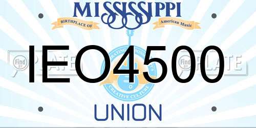 IEO4500 Mississippi License Plate
