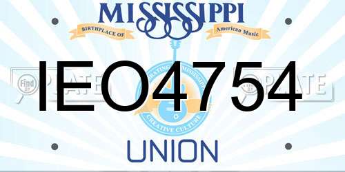 IEO4754 Mississippi License Plate