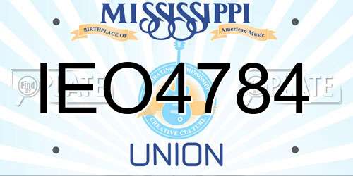 IEO4784 Mississippi License Plate