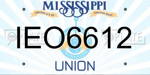 IEO6612 Mississippi License Plate