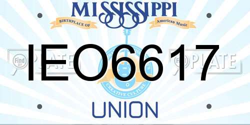 IEO6617 Mississippi License Plate
