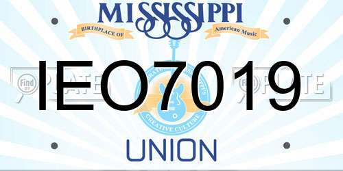 IEO7019 Mississippi License Plate