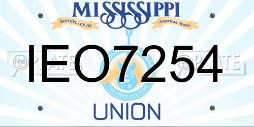 IEO7254 Mississippi License Plate