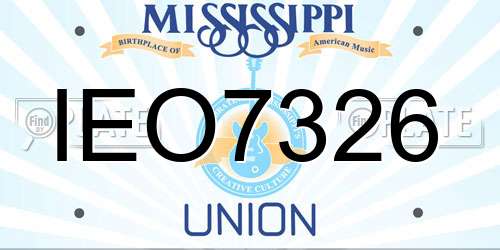 IEO7326 Mississippi License Plate