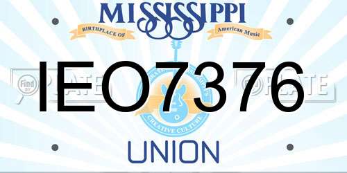 IEO7376 Mississippi License Plate