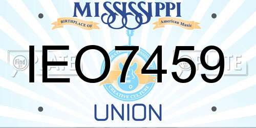 IEO7459 Mississippi License Plate