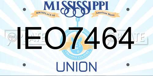 IEO7464 Mississippi License Plate