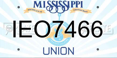 IEO7466 Mississippi License Plate
